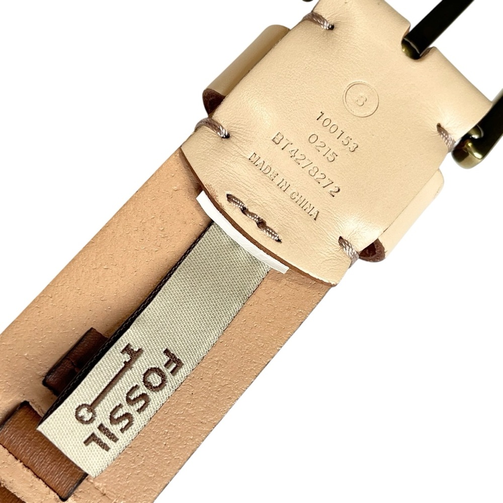 Fossil Leather Belt Cream and Cognac Brown Laced Festival Size S - Picture 12 of 17